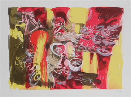 L'eau Et Mana by Roberto Matta, 1974 lithograph on Arches paper