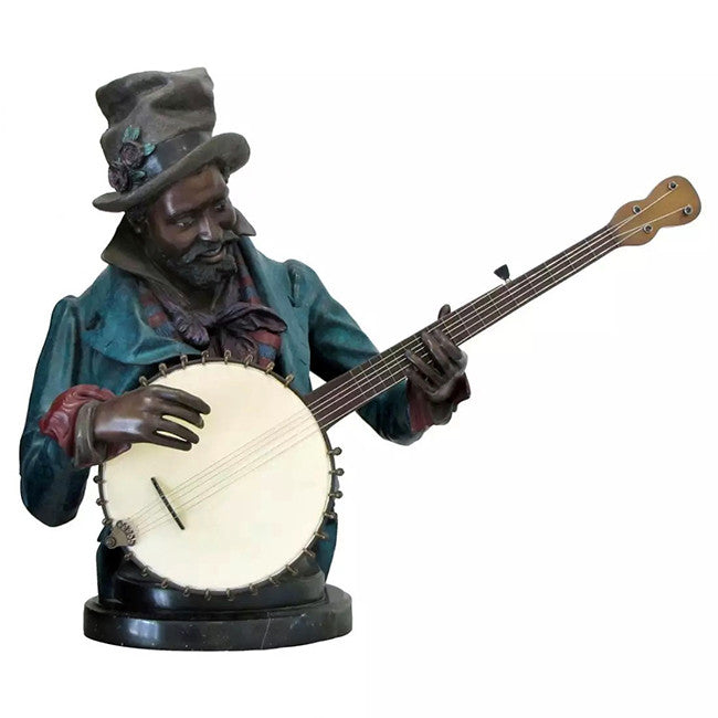 Banjo Player by a Matthews by Artists Misc., bronze