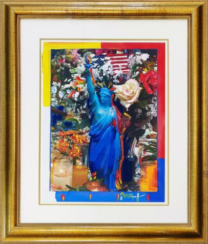 Land of the Free Home of the Brave by Peter Max, mixed media, paper