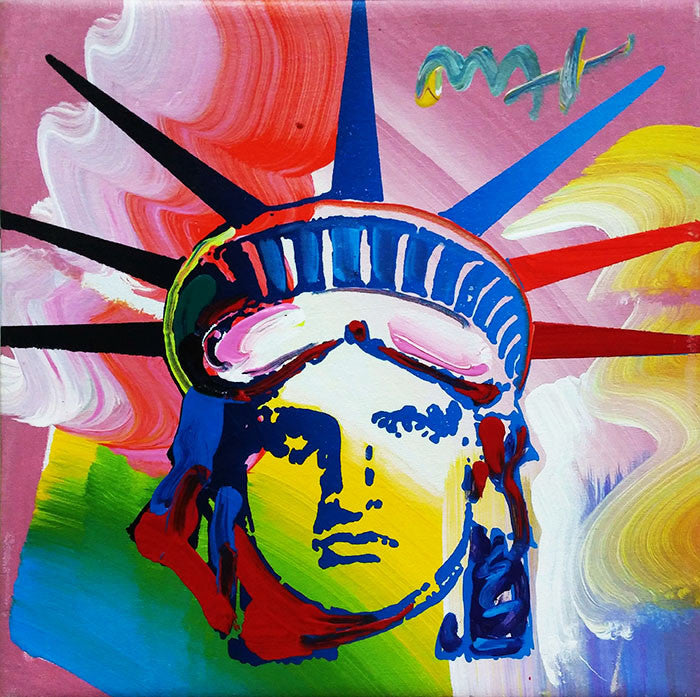 Liberty Head (Original) by Peter Max, acrylic on canvas — detail 2