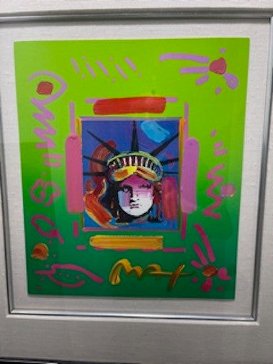 Liberty Head (Mixed Media) by Peter Max, 2003 mixed media on paper