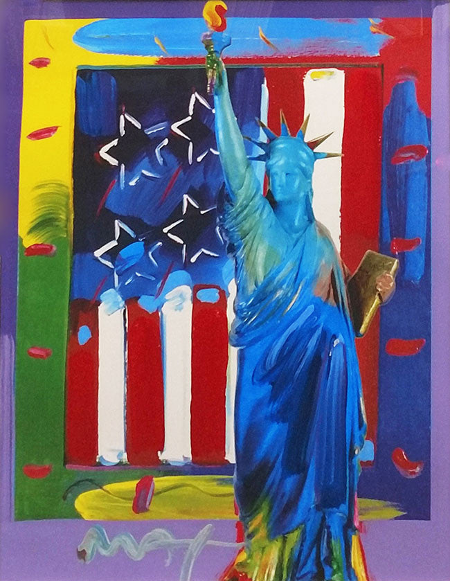 Patriotic Series: Full Liberty with Flag by Peter Max, mixed media paper