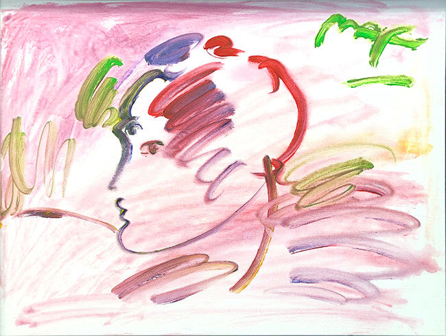 Portrait Profile Red Hair (Original) by Peter Max, 2014 acrylic on canva