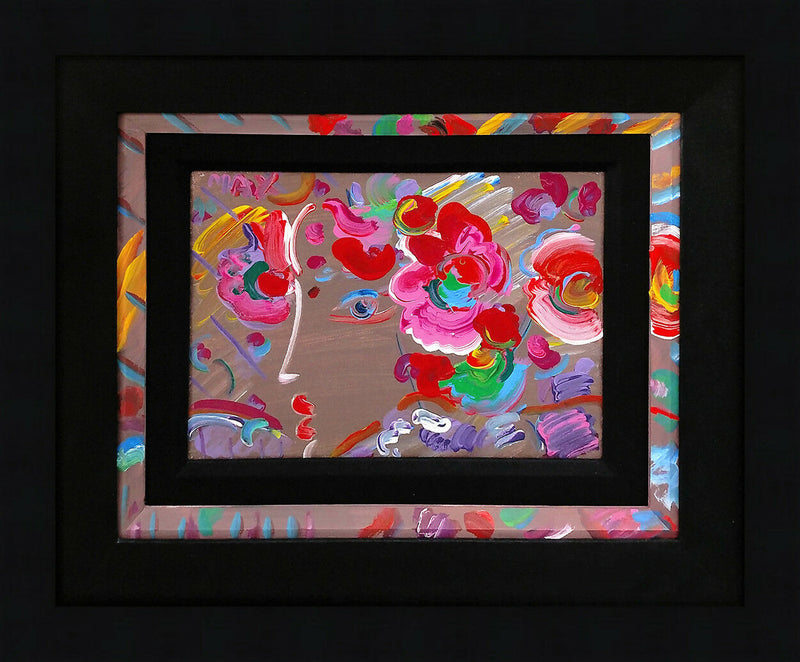 PROFILE WITH FLOWERS (ORIGINAL) BY PETER MAX
