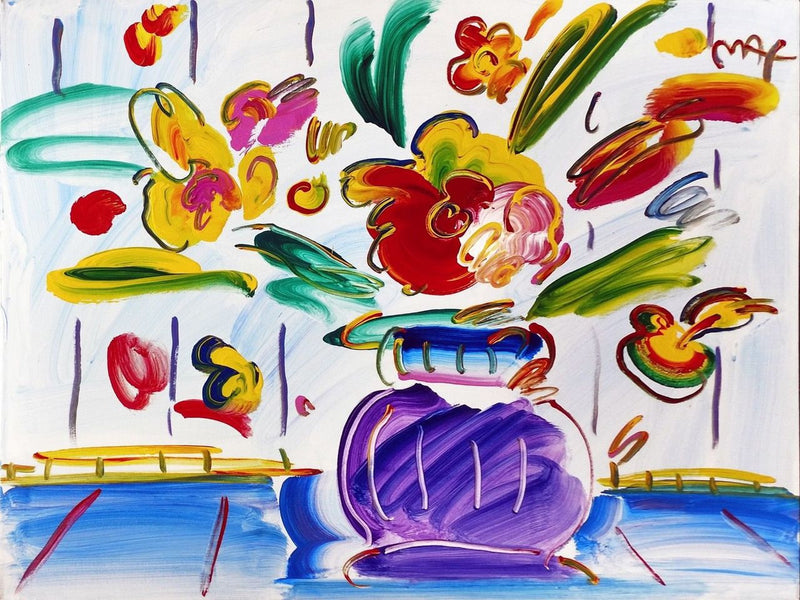 VASE OF FLOWERS 2002 BY PETER MAX
