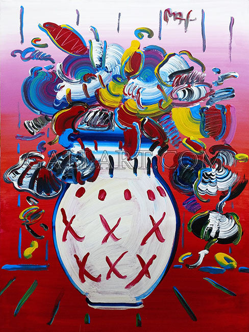 VASE OF FLOWERS SERIES 28 (ORIGINAL) BY PETER MAX