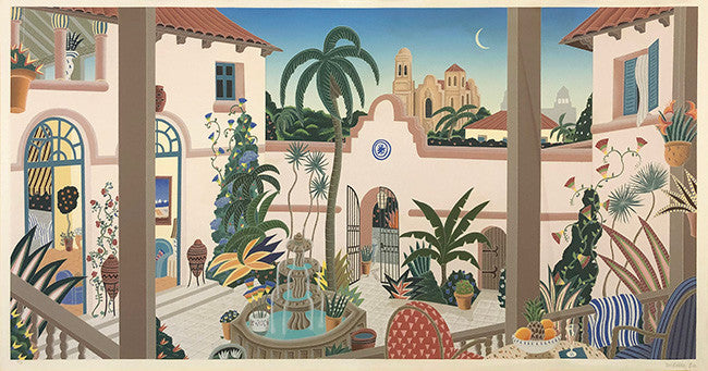 Bienestar Courtyard by Thomas Mcknight, 1989 serigraph on paper