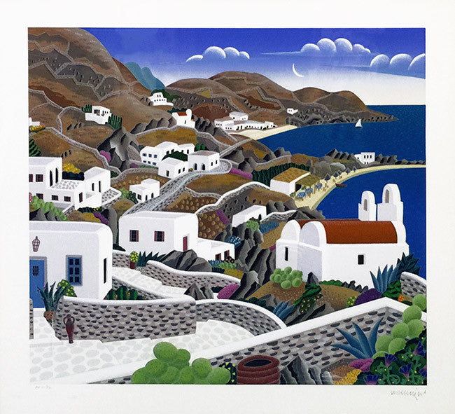 Mykonos Plate by Thomas Mcknight, 1991 serigraph