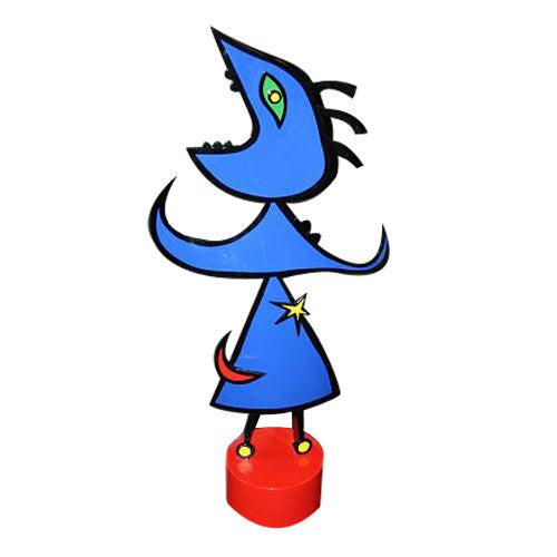 Blue Mr. Scream by Joseph Meerbott, 1996 sculpture metal