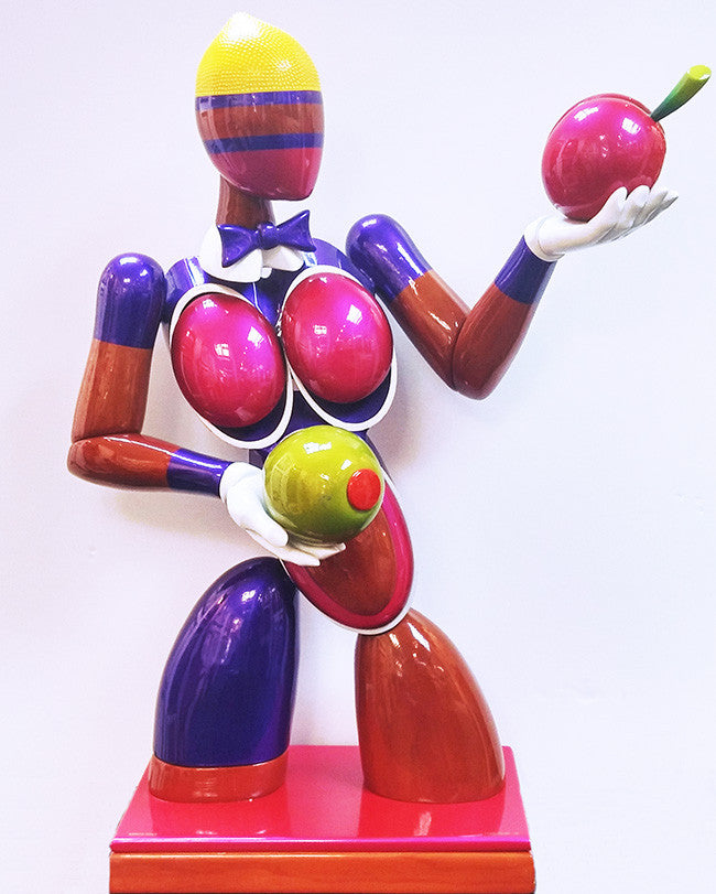 Lemon Head by Dan Meyer, 2004 cedar, cast resin, acrylic