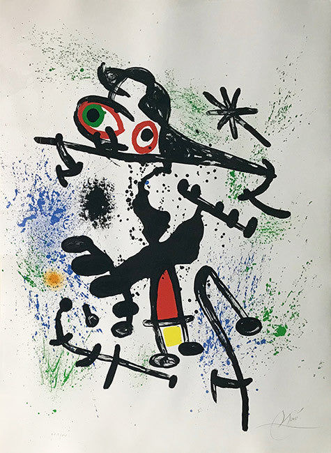 La Fille De Delta by Joan Miro, 1971 color lithograph on Arches paper