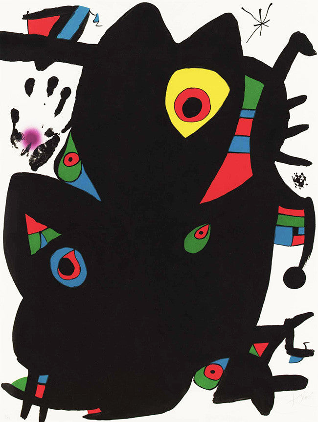 Montroig 2 by Joan Miro, 1974 lithograph in colors — detail 2