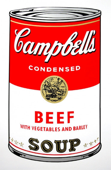 BEEF - CAMPBELL SOUP CAN BY ANDY WARHOL FOR SUNDAY B. MORNING