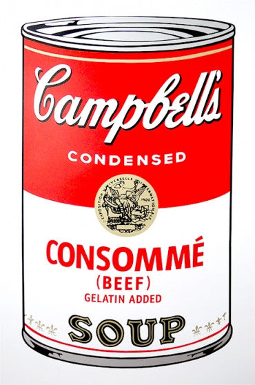CONSOMME - CAMPBELL SOUP CAN BY ANDY WARHOL FOR SUNDAY B. MORNING