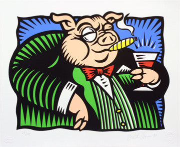 The Pig by Burton Morris, 1997 screen print