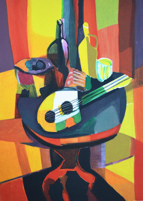 Guitare Sur Gueridon by Marcel Mouley by Artists Misc., lithograph