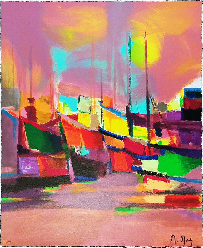 Les Bateaux Jaunes by Marcel Mouly by Artists Misc., 1998 serigraph on wove paper