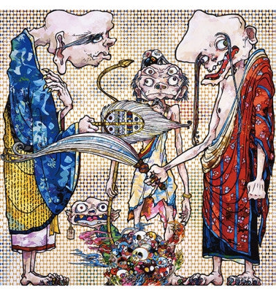 4 Arhats One with Four Eyes by Takashi Murakami, woven paper, 4-color offset lithograph, silver edition