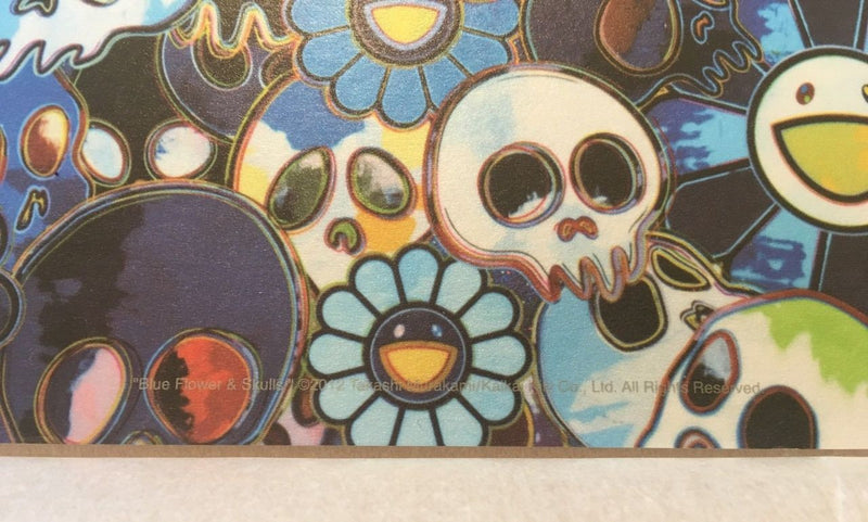 Skulls & Flowers (Blue) by Takashi Murakami, offset lithograph edition