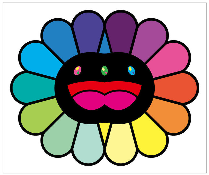 Multicolor Double Face (Black) by Takashi Murakami, silkscreen edition