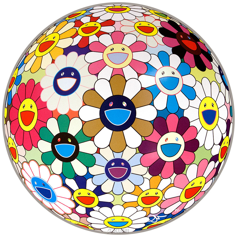 Flowerball Autumn by Takashi Murakami, offset lithograph with cold stamp edition