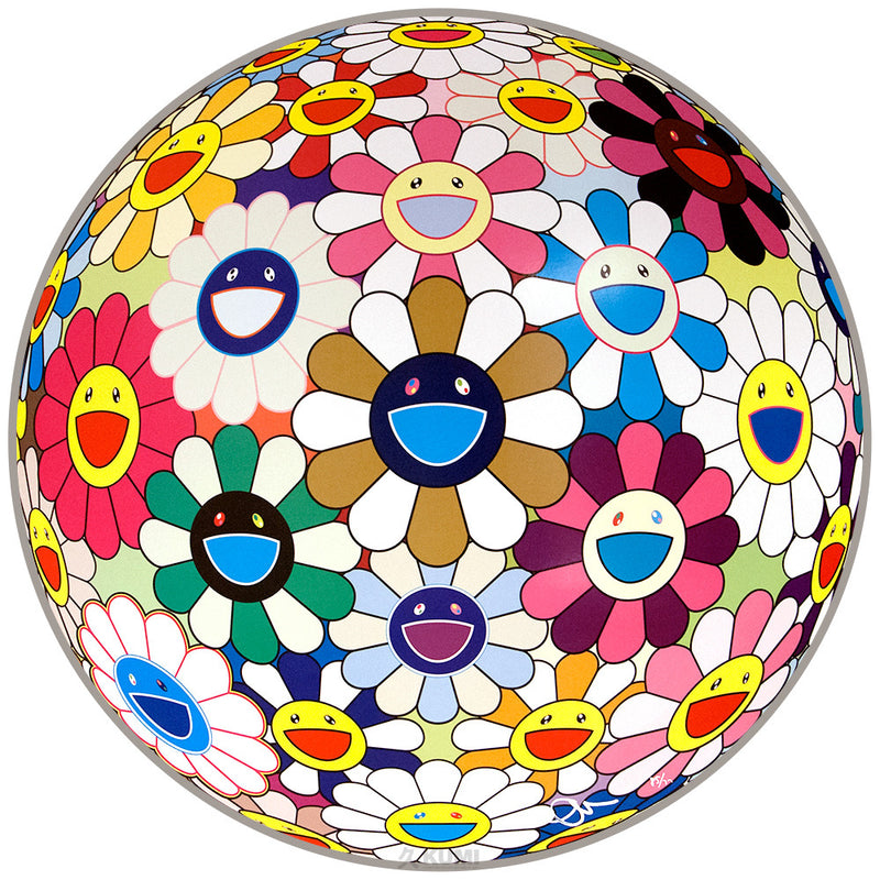 Flowerball Autumn by Takashi Murakami, offset lithograph with cold stamp edition
