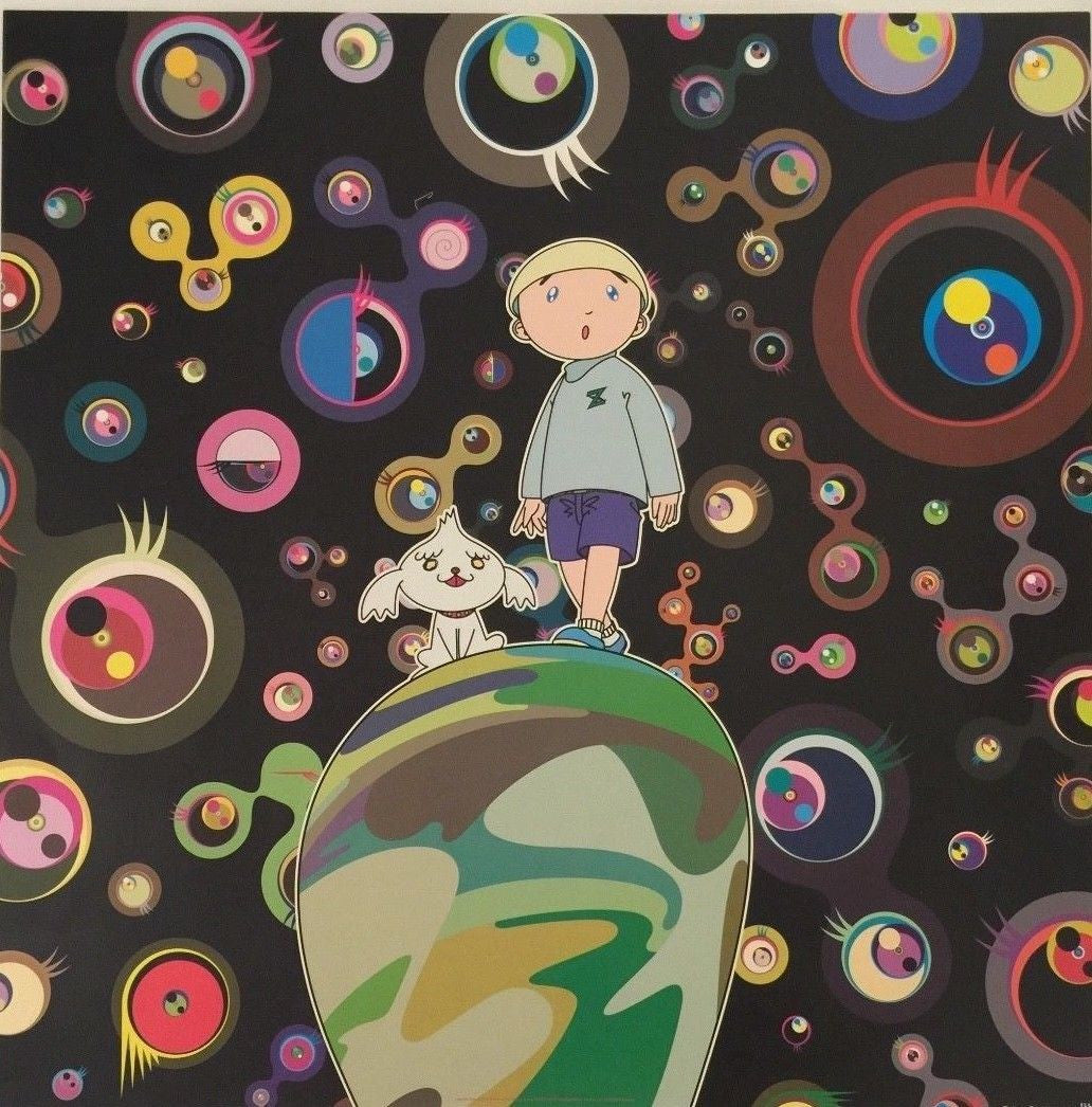 Jellyfish Big Eyes (Black) by Takashi Murakami, offset lithograph edition — detail 3