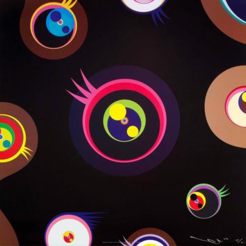 Jellyfish Eyes Black 1 by Takashi Murakami, offset lithograph framed (black or white) edition