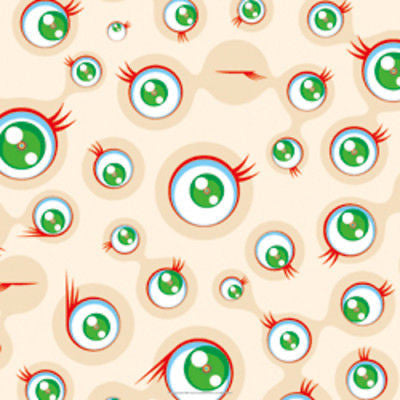 Jellyfish Eyes Cream by Takashi Murakami, offset lithograph 4 colors + special color silver edition