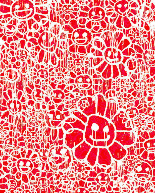 Madsaki Red Flowers by Takashi Murakami, offset lithograph edition