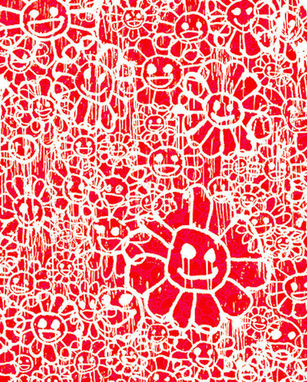 MADSAKI RED FLOWERS BY TAKASHI MURAKAMI