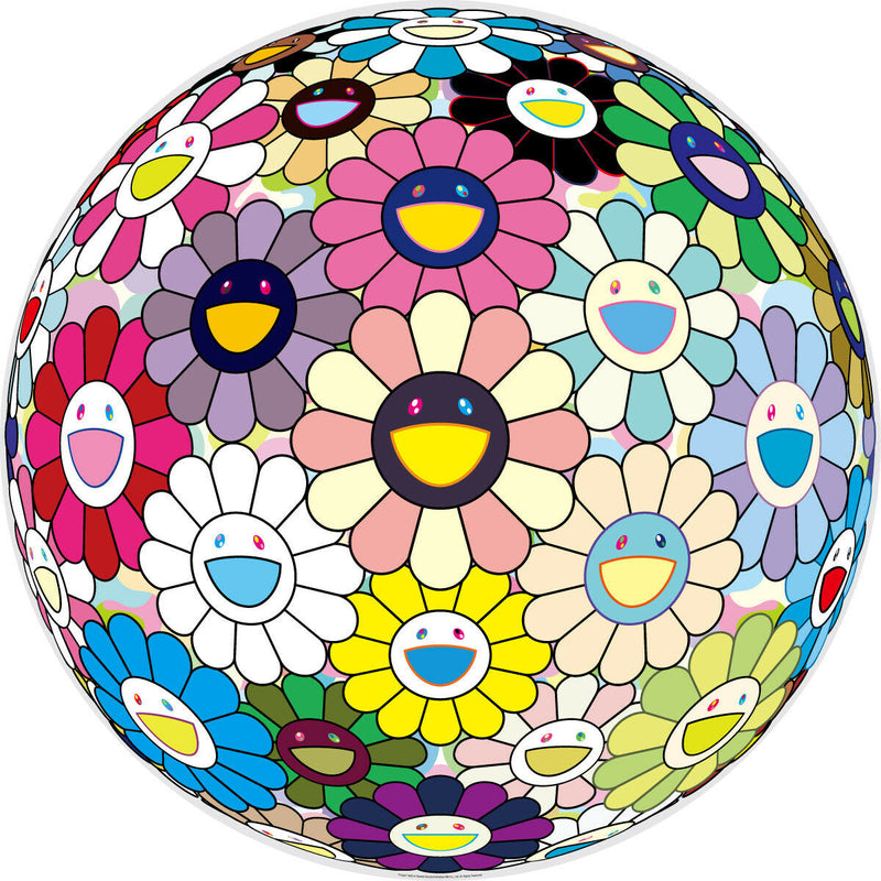 Flowerball Cosmo by Takashi Murakami, 2017 offset lithograph with cold stamp and high gloss varnishing