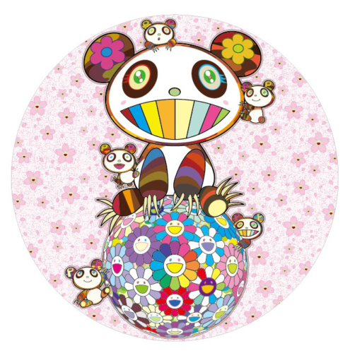 Sakura and Panda by Takashi Murakami, 2020 offset lithograph with cold stamp and high gloss varnishing