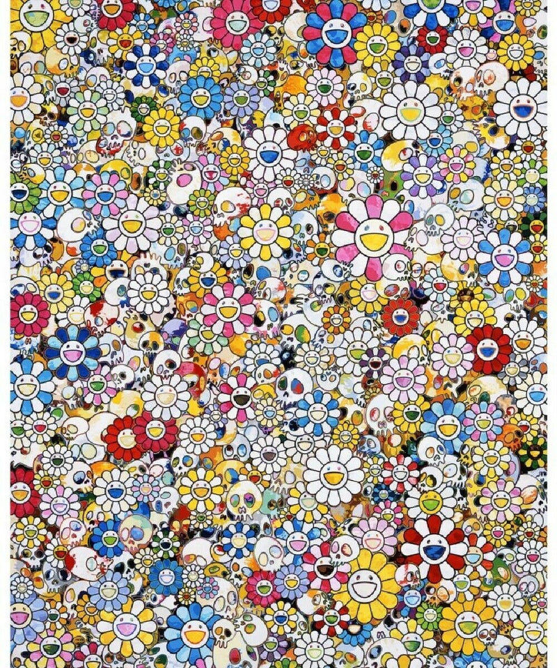 Skulls & Flowers Multicolors by Takashi Murakami, offset lithograph edition