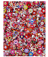 SKULLS & FLOWERS RED BY TAKASHI MURAKAMI