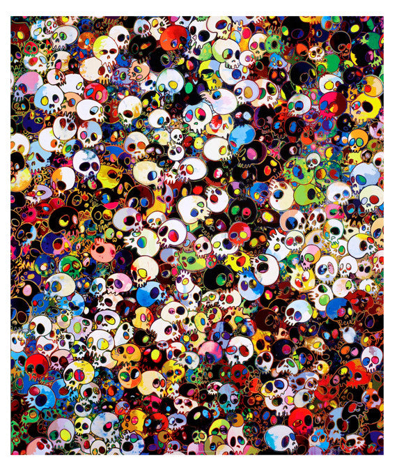 There Are Little People Inside Me by Takashi Murakami, 2011 offset print with silver and silkscreen