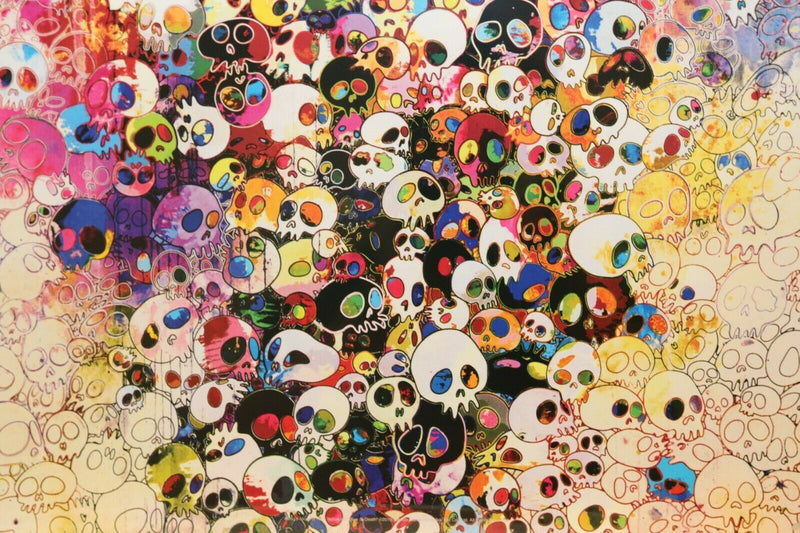 Whos Afraid of Red, Yellow, Blue and Death by Takashi Murakami, 2011 offset print with silkscreen and silver with spot uv…
