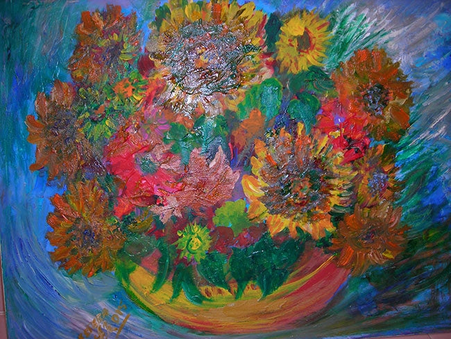 Poem Flowers by Estera Nanassy by Artists Misc., oil on canvas