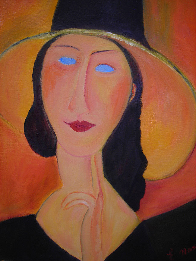 PORTRAIT OF JEANNE HEBUTERNE WITH LARGE HAT BY ESTERA NANASSY