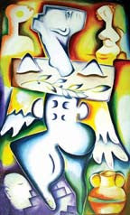Here on Planet Earth by Alexandra Nechita, 2009 lithograph