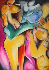 Let Peace Set You Free (Embellished) by Alexandra Nechita, 2009 hand embellished lithograph on paper