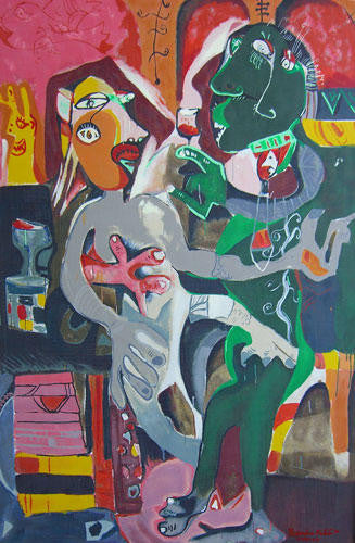 Summer in Europe by Alexandra Nechita, 1996 serigraph on canvas