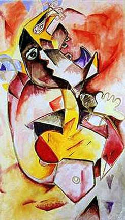 The Comedy Lover by Alexandra Nechita, 1996 lithograph