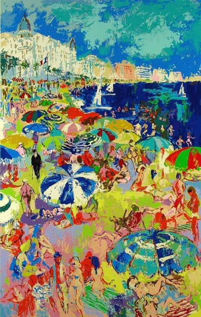 BEACHES AT CANNES BY LEROY NEIMAN