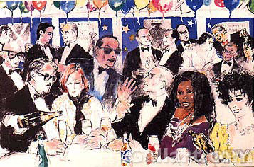 CELEBRITY NIGHT AT SPAGO BY LEROY NEIMAN