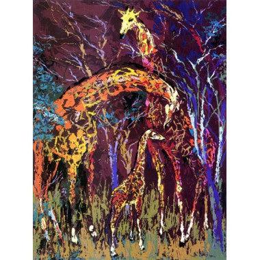 Giraffe Family by Leroy Neiman, 1977 serigraph
