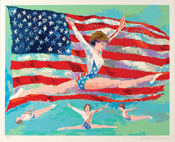 Golden Girl by Leroy Neiman, 1985 serigraph — detail 2