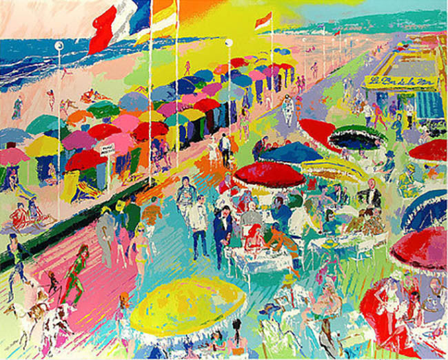 La Plage a Deauville by Leroy Neiman, 1986 silkscreen