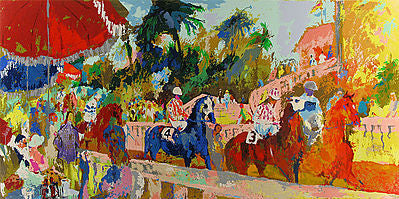 Leaving the Paddock by Leroy Neiman, 1980 serigraph on paper
