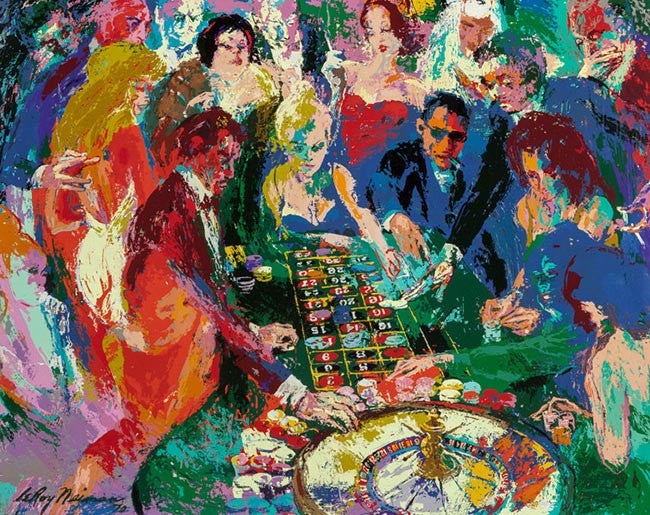 Roulette by Leroy Neiman, 1973 serigraph on paper